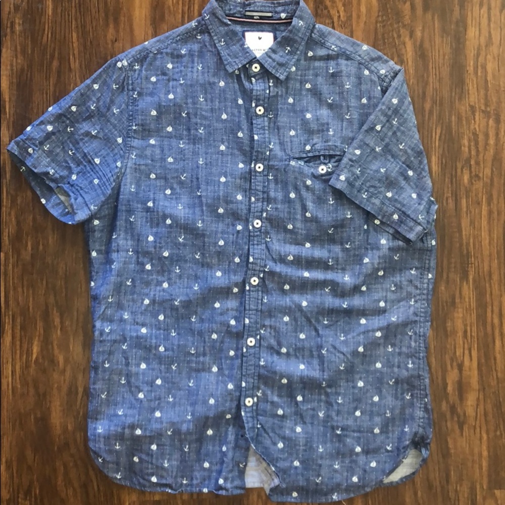 Jean Short Sleeve Button Up - Cactus Man